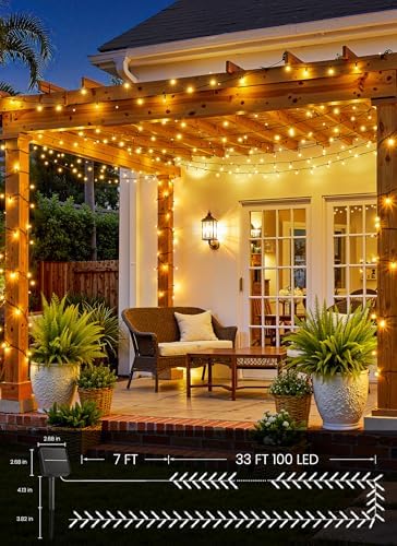 Brightown Solar String Lights Outdoor Waterproof, 40FT 100 LED - Image 5