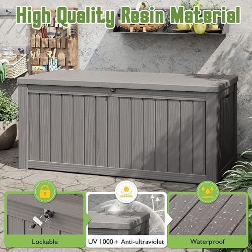 KAMABOKO Outdoor Storage Box, 160 Gallon Deck Box Outdoor Waterproof - Image 5