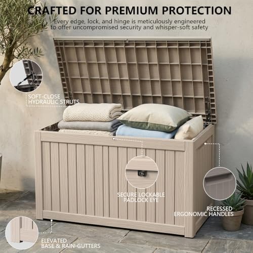 Outdoor Storage Box,270 Gallon Waterproof Deck Box [Upgraded 3.0] - Image 3