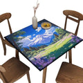 Outdoor Table Cloths with Elastic, Mountain Majesty Pattern Printed on Washable Patio Bench Cover, Great for Picnics BBQs Daily Meals, Fit for 44" x 44" Square Tables by JRBSZMI2