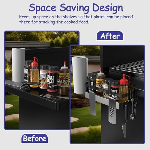 Geesta Upgraded Griddle Caddy for Blackstone 28"/36" Griddles/Weber Grill/Prep Cart, BBQ Grill Accessories Space Saver with Magnetic Tool Holder & Paper Towel Holder - Image 3