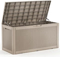 120 Gallon Waterproof Outdoor Storage Box,Resin Deck Box,Lockable Outside Storage Box Container for Patio Furniure,Garden,Pool Tools (120 Gallon,Grey) by MAIUSCOLI