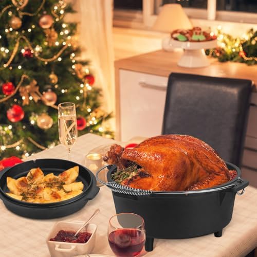 Leonyo 5QT Camping Dutch Oven with Lid Lifter, Pre-Seasoned & Cast Iron - Image 6