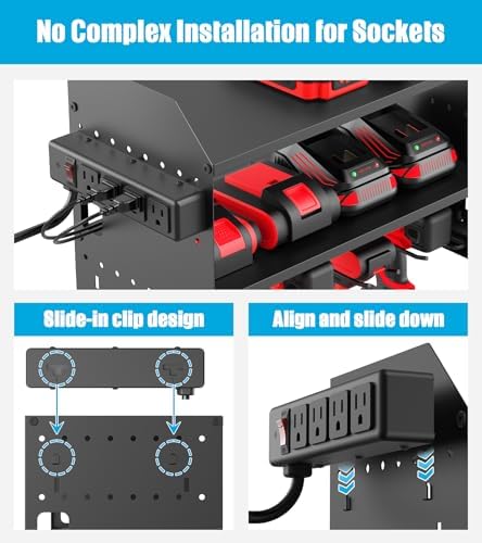 CCCEI Modular Power Tool Organizer Wall Mount with Charging, Black, 1 Pack - Image 3