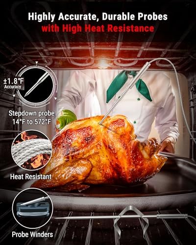 TempPro TempSync 500FT Wireless Meat Thermometer for Grilling and Smoking - Image 5