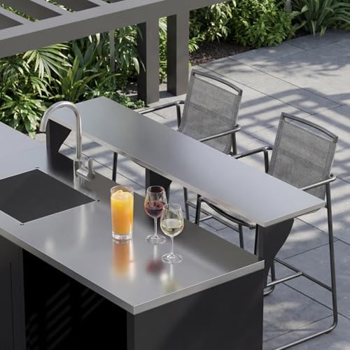 U‑Shape Outdoor Kitchen Island, 304 Sink BBQ Station with Storage - Image 6