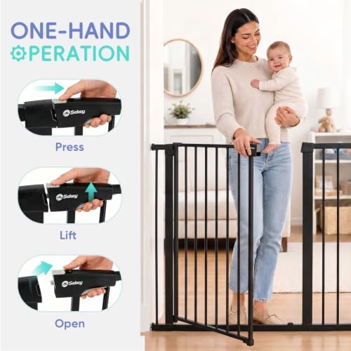 Sekey 36.2" Tall Baby Gate for Stairs, 30-46" No Drilling Dog Gate - Image 4