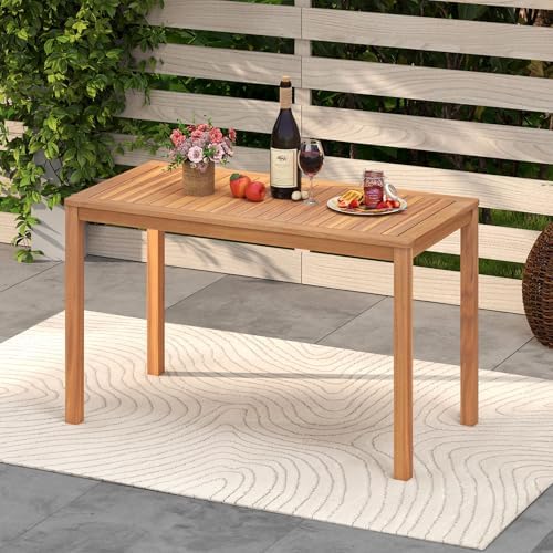 Tangkula Acacia Wood Outdoor Dining Table for 4-6 - Image 2
