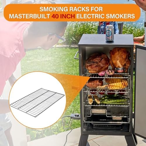 Cooking Grate Replacement Parts for Masterbuilt 40 Inch Electric Smoker, 19.69" x 12.28" Grill Grids, Smoker Grates for Masterbuilt MB20070115, MB20072918, MB20074719, MB20072916, 2 Pack - Image 3