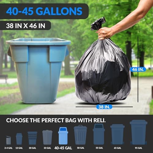 Reli. 40 to 45 Gallon Trash Bags Heavy Duty - Image 2