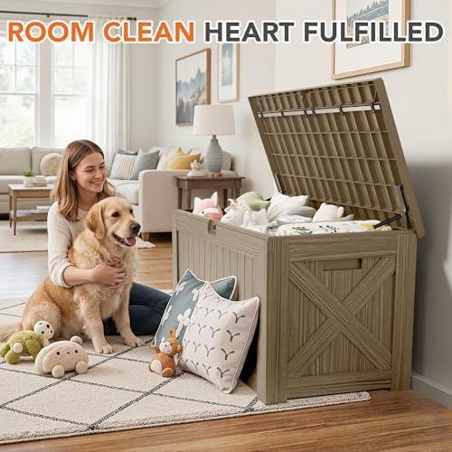 130 Gallon Deck Box Outdoor Indoor Waterproof Storage Box, Coffee - Image 5
