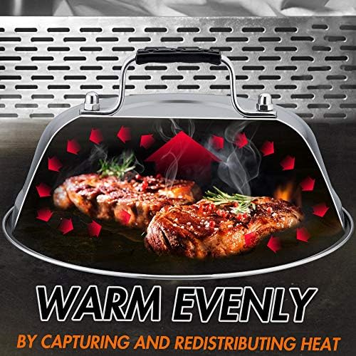 Leonyo Heavy Duty 9IN Stainless Steel Griddle Basting Cover Dome, 4 Pack - Image 4