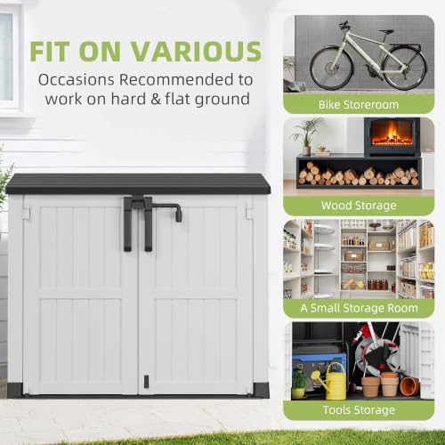 Bifanuo 36 Cu Ft Resin Outdoor Storage Shed, Horizontal Storage Cabinet - Image 5