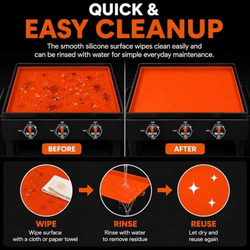 Silicone Griddle Mat for Expert Grill 3-Burner Propane Griddle 28", Reusable Flat Top Griddle Protector Mat for Outdoor Griddles, Patio and BBQ Cooking Stations - Image 7
