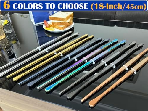 JETKONG 2 Pcs 18 Inch (45cm) Stainless Steel Grill Tongs Heavy Duty Giant Tweezer Tongs, Extra Large Tweezers Tools for Cooking, Grilling, BBQ and Turning Food (Rose Gold) - Image 5