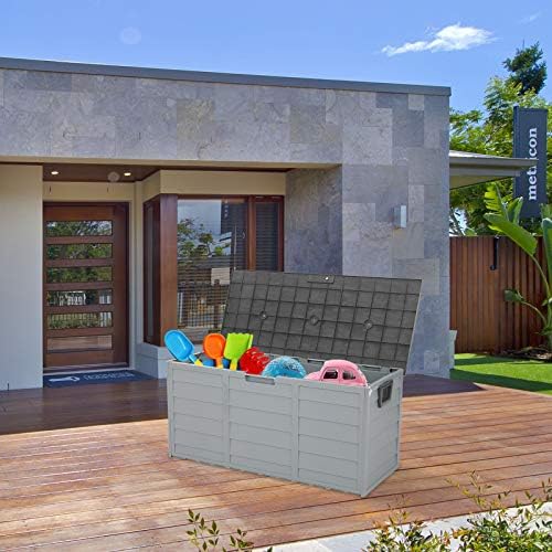 Deck Box, 75Gallon Large Resin Deck Box,Waterproof Outdoor Storage, Indoor Outdoor Organization for Patio Furniture, Garden Tools,Grey - Image 7