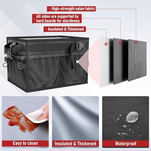 FANGSUN Grill Caddy, Foldable BBQ Caddy with Paper Towel Holder, Black - Image 4