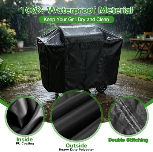 44 Inch Grill Cover for Charcoal Grills with Two Side Tables - Image 5