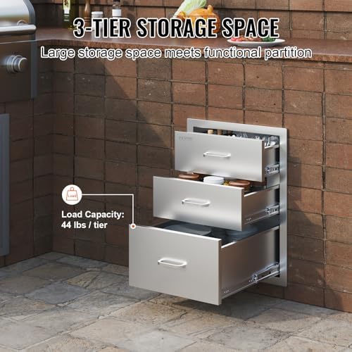 VEVOR Outdoor Kitchen Drawers 18"W x 23"H x 23"D Stainless Steel - Image 5