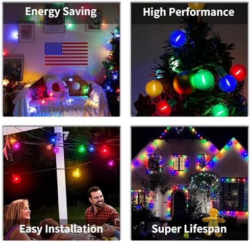 25FT Outdoor String Lights, G40 LED Multicolor Globe, Shatterproof - Image 4