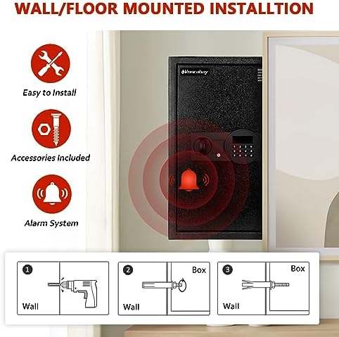 Voncabay Money Safe Box for Home with Digital Keypad, 2.2 Cu. Ft., Black - Image 4