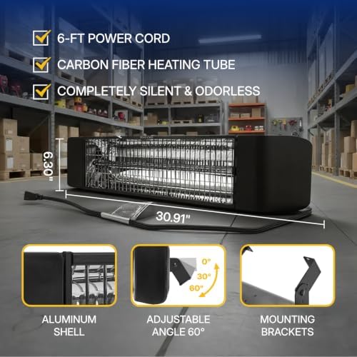 NORTHSKY Outdoor Heater Electric 1500W Infrared Patio Heaters Smart Control with 24H Timer, IP65 Waterproof, Wall or Ceiling Mount, Ideal for Garage, Patio, and Indoor Use - Image 4