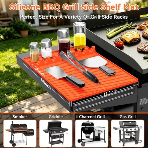 Grill Silicone Mat for Blackstone - BBQ Side Shelf Mat With Magnetic 2 PCS - Image 2
