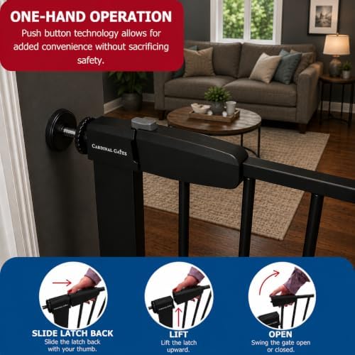 Cardinal Gates PG26.3 Baby & Pet Pressure Gate, Black, 43.25-48.75 in - Image 7