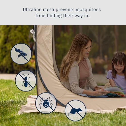 East Oak Pop up Screen Tent with Mosquito Netting, Portable Screen House Canopy Shelter, 6 x 6 FT Instant Screen Gazebo & UPF 50+ UV Protection for Patio, Backyard, Deck & Outdoor Activities, Beige - Image 4