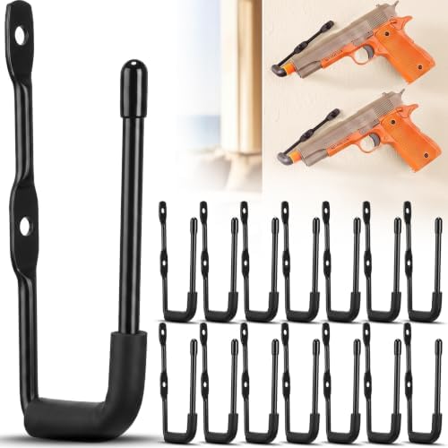 Yaocom 15 Pcs Pistol Wall Mount Rack with Rubber Coated Hooks by Yaocom