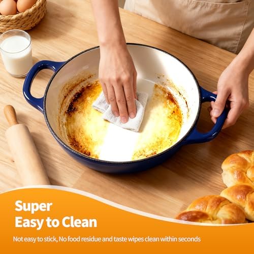 6QT Enameled Cast Iron Dutch Oven For Sourdough Bread Baking - Image 7