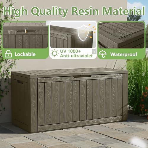 KAMABOKO Outdoor Storage Box, 140 Gallon Deck Box Outdoor Waterproof - Image 3