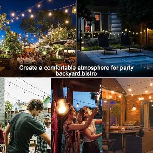 Lightdot 200FT Outdoor String Lights, LED Bistro String Lights with Shatterproof ST38 Vintage Bulbs, 2200K Dimmable, Waterproof Hanging Lights for Porch, Deck, Garden, Backyard, Balcony - ETL Listed - Image 6