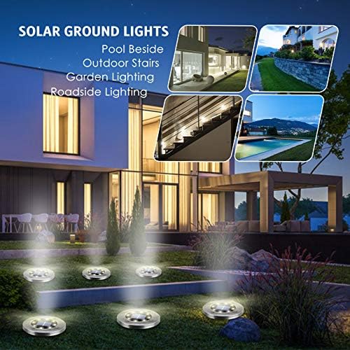 OULONGER 4.6inch Solar Ground Lights, Garden Solar Outdoor Waterproof Pathway Bright In-Ground Landscape Lights for Patio, Lawn, Yard, Driveway, Step and Walkway(White Light 12Packs) - Image 2