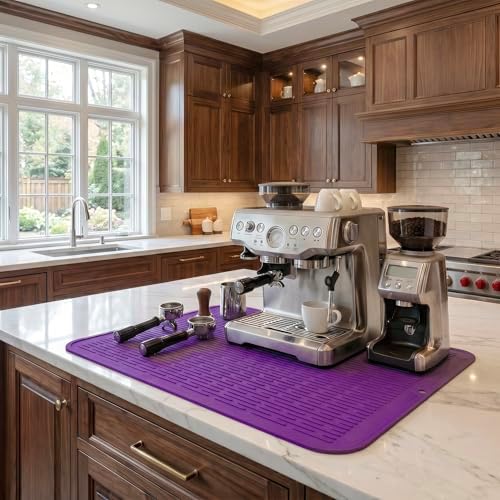 MicoYang Silicone Dish Drying Mat for Multiple Usage,Easy clean,Eco-friendly,Heat-resistant Silicone Mat for Kitchen Counter or Sink,Refrigerator or Drawer Liner Purple 3XL 28 inches x 18 inches - Image 6