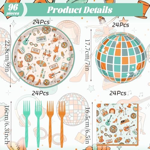 Showgirl Themed Party Decorations - 96PCS Life of Birthday Girl Party Plates Napkins and Forks Disposable Dinnerware Set, Showgirl Themed Bday Decor Supplies Serves 24 - Image 2