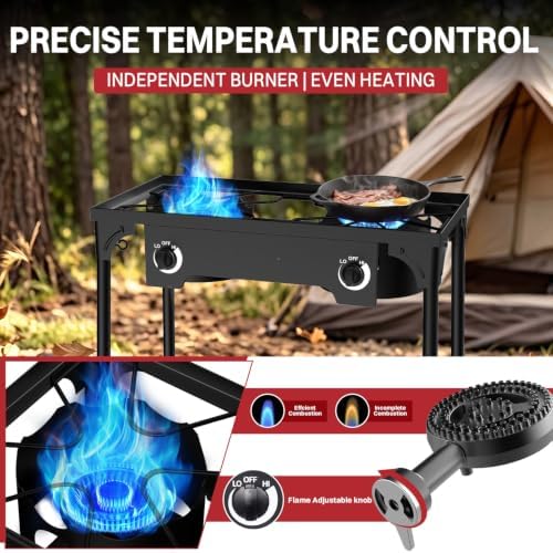 2 Burner Propane Camp Stove | 150,000 BTU | High Pressure Gas Burners - Image 5