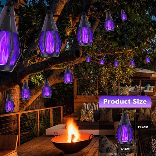 Solar String Lights for Outside, 21Ft Solar Patio Light with 10 Flickering - Image 2
