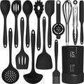AOTHOD Silicone Cooking Utensils Set - 446°F Heat Resistant Kitchen Utensils,Turner Tongs,Spatula,Spoon,Brush,Whisk,Kitchen Utensil Gadgets Tools Set for Nonstick Cookware,Dishwasher Safe (BPA Free) by Safeandsuitableforuse