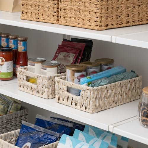 GRANNY SAYS Wicker Baskets for Organizing, Shallow Storage Bins, 2-Pack - Image 6