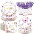 168Pcs Butterfly Bridal Shower Supplies for Wedding Engagement, Serves 24 by Greencian