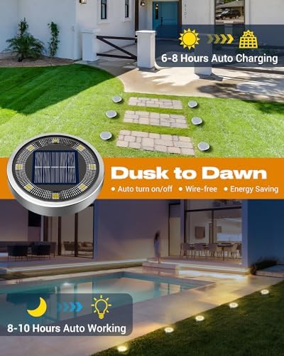 btfarm 30 Pack Solar Lights Outdoor Waterproof, 8 LED Solar Ground Lights - Image 2