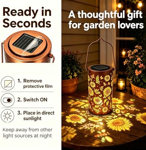 Sunflower Colorful Solar Lantern Outdoor Waterproof, Garden Gift - Image 3
