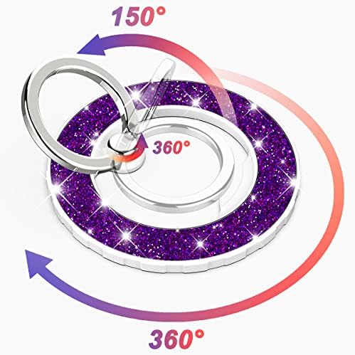 Magnetic Phone Ring Holder for MagSafe, Glitter, Deep Purple - Image 3