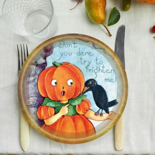 50pcs Halloween Party Supplies Ghost Spooktacular Halloween Paper Plates 7" Cartoon Pumpkin Retro Halloween Plates for Haunted House Themed Boo Pumpkin Birthday Party Decorations (Colorful) - Image 5