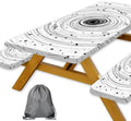 Picnic Table Cover with Bench Covers Camping Essentials Abstract Art Cosmic Vortex Pattern Waterproof Oilproof Fitted Camping Tablecloth Cover with Elastic Edge for Indoor Outdoor 3 PCS 30x60 Inch by Xguatan