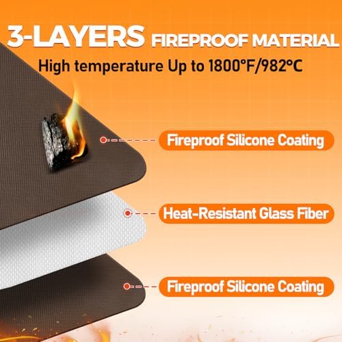 Fireproof Fireplace Rug for Home Protection, 3' x 2' x 0.04'', Brown - Image 4