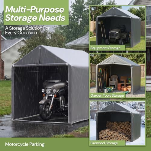 HOTEAGLE Outdoor Storage, Portable ShedTent Garage 8 x 6 ft - Image 5