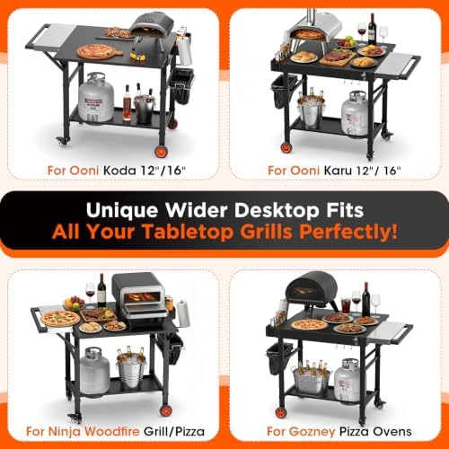EUTRKei Grill Table, Pizza Oven Table, Grill Cart for Ooni Ninja Blackstone - Image 3