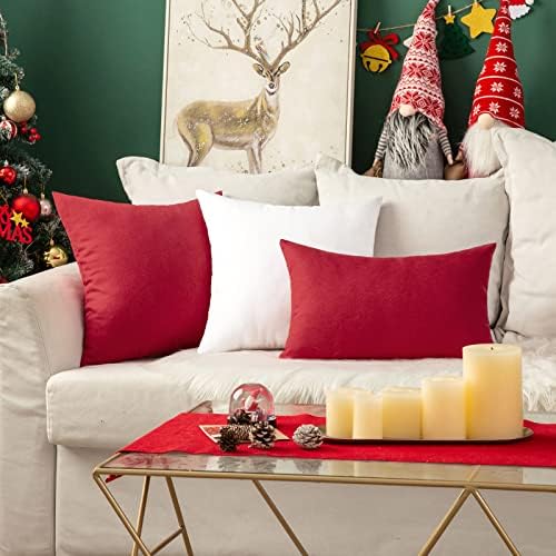 MIULEE Decorative Outdoor Pillow Covers Christmas 12x12 Red - Image 7